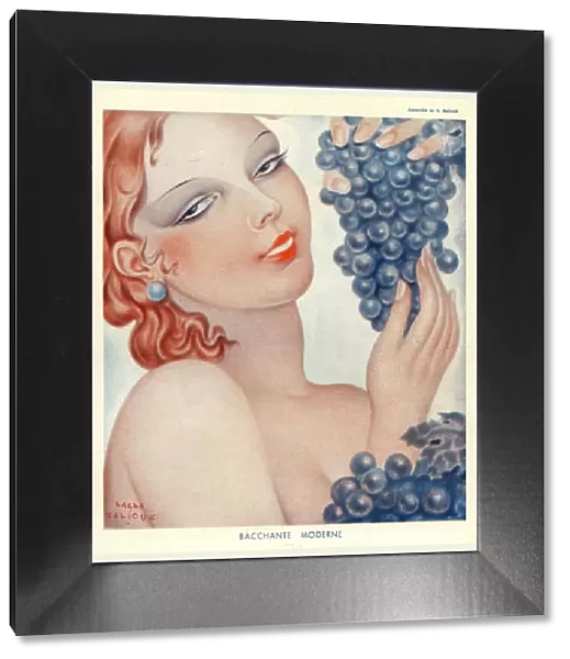 Bachante Moderne 1930s Spain womens portraits grapes wine alcohol