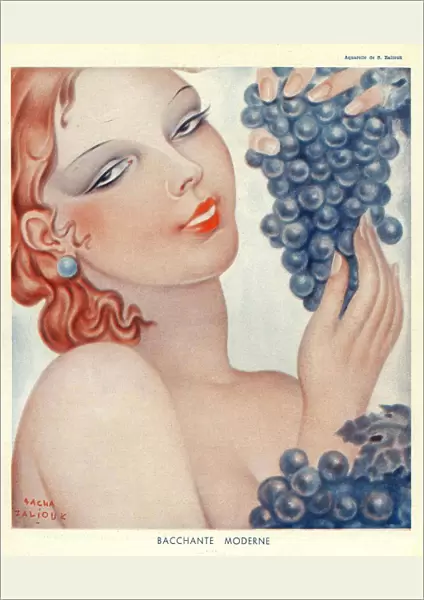 Bachante Moderne 1930s Spain womens portraits grapes wine alcohol