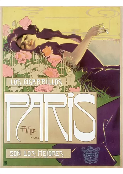 1920s UK art nouveau cigarettes Los cigarillos women smoking Paris France French