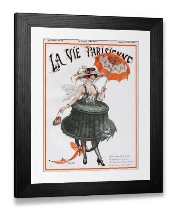 Framed Print : La vie Parisienne 1920 1920s France Cheri Herouard magazines umbrellas parasols Framed Print : La vie Parisienne 1920 1920s France Cheri Herouard magazines umbrellas parasols
