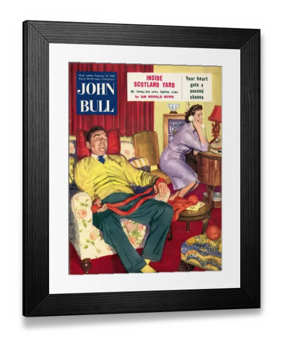 Framed Print : John Bull 1950s UK sleep sleeping knitt magazines Framed Print : John Bull 1950s UK sleep sleeping knitt magazines