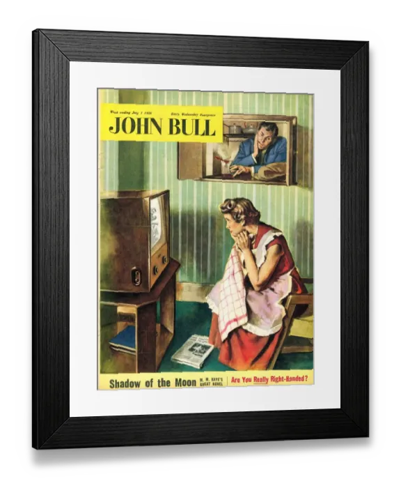 Framed Print : John Bull 1950s UK people watching televisions magazines Framed Print : John Bull 1950s UK people watching televisions magazines