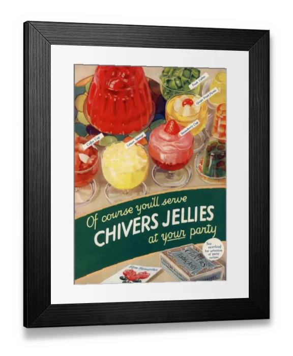 Framed Print : 1930s UK chivers jelly Framed Print : 1930s UK chivers jelly