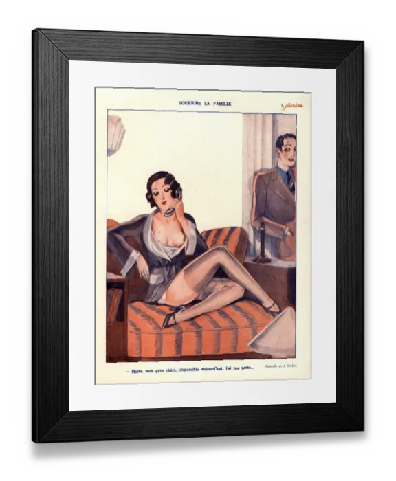 Framed Print : Le Sourire 1920s France erotica glamour illustrations magazines Leclerc Framed Print : Le Sourire 1920s France erotica glamour illustrations magazines Leclerc