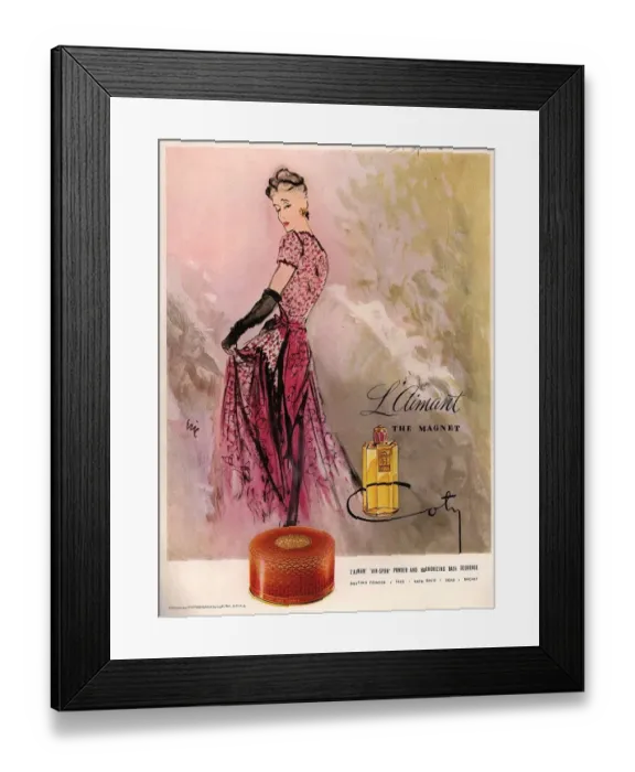 Framed Print : Coty 1940s USA Carl Erickson LAimant womens iws Framed Print : Coty 1940s USA Carl Erickson LAimant womens iws
