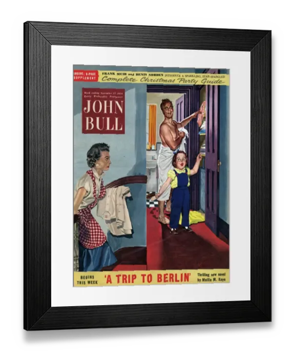 Framed Print : John Bull 1954 1950s UK magazines housewife housewives housekeeping annoyance annoyed