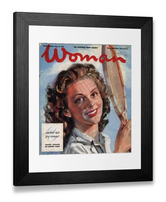 Framed Print : Woman 1940s UK tennis magazines Framed Print : Woman 1940s UK tennis magazines