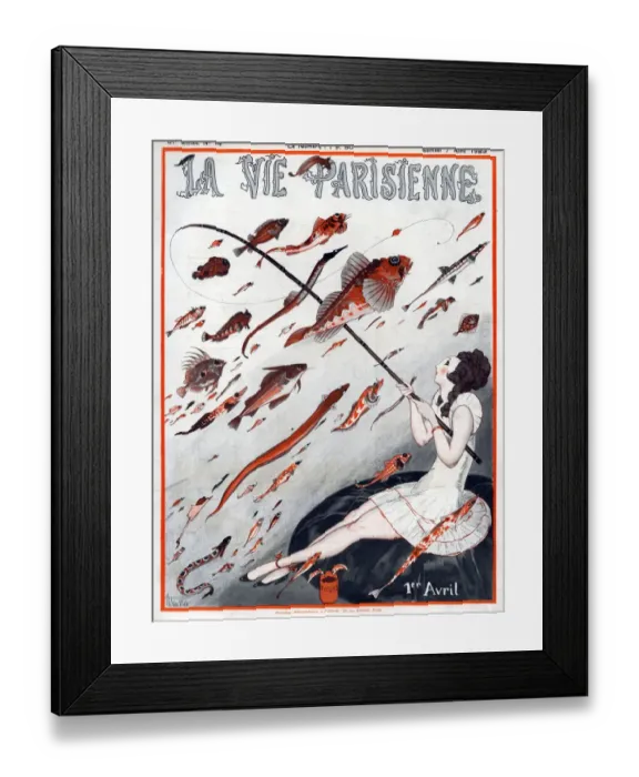 Framed Print : La Vie Parisienne 1923 1920s France A Vallee illustrations magazines fishing Framed Print : La Vie Parisienne 1923 1920s France A Vallee illustrations magazines fishing