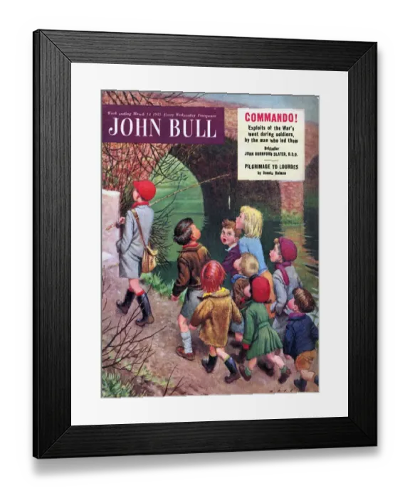 Framed Print : John Bull 1950s UK leaders following fishing sport magazines Framed Print : John Bull 1950s UK leaders following fishing sport magazines