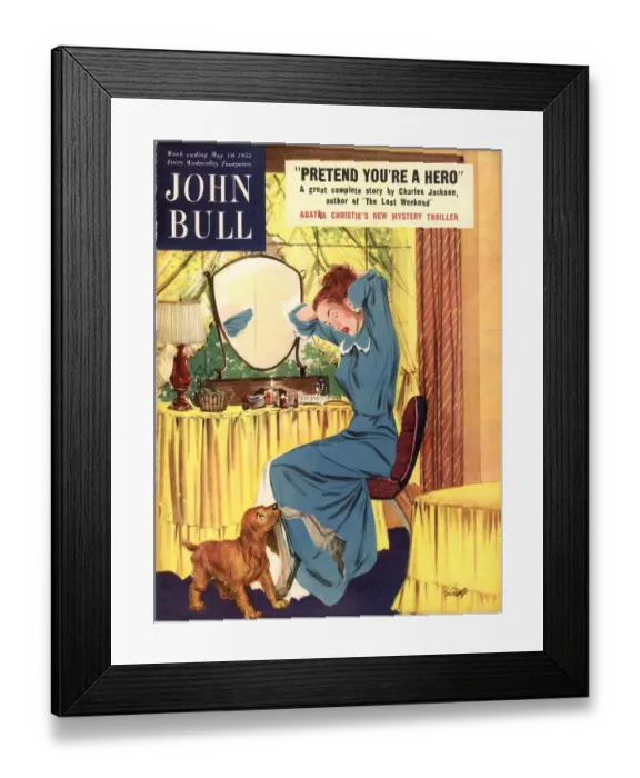 Framed Print : John Bull 1952 1950s UK dogs nylons stockings disasters magazines hosiery Framed Print : John Bull 1952 1950s UK dogs nylons stockings disasters magazines hosiery