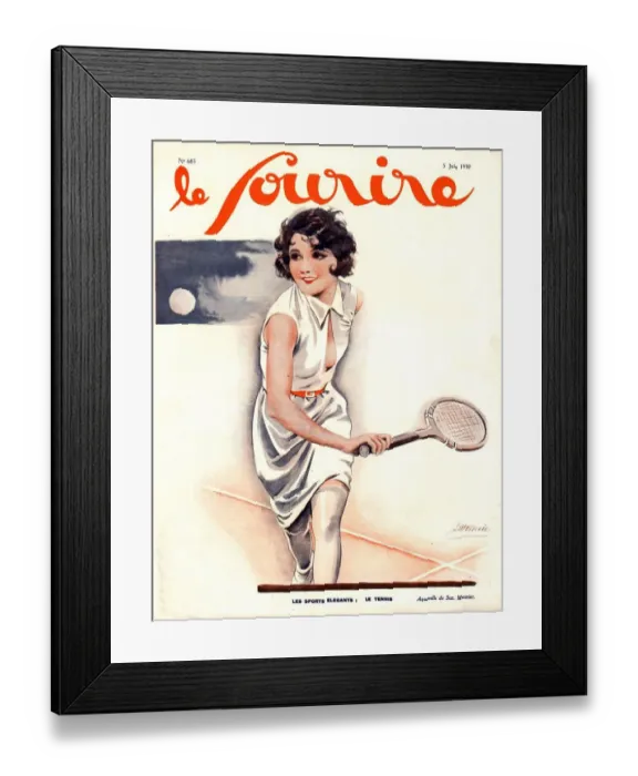 Framed Print : Le Sourire 1930 1930s France tennis womens magazines Framed Print : Le Sourire 1930 1930s France tennis womens magazines