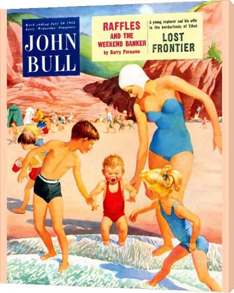 John Bull 1950s UK holidays expressions beaches seaside sea water crying upset swimming