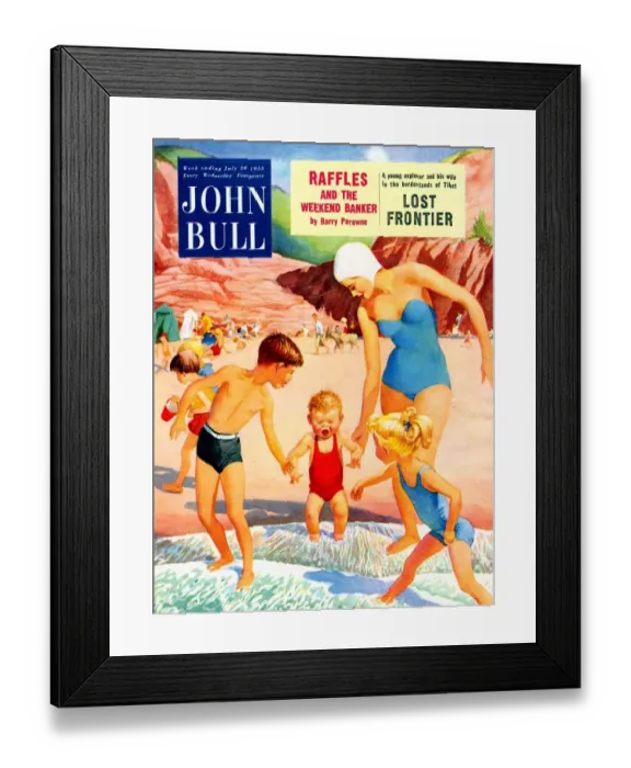 Framed Print : John Bull 1950s UK holidays expressions beaches seaside sea water crying upset swimming Framed Print : John Bull 1950s UK holidays expressions beaches seaside sea water crying upset swimming