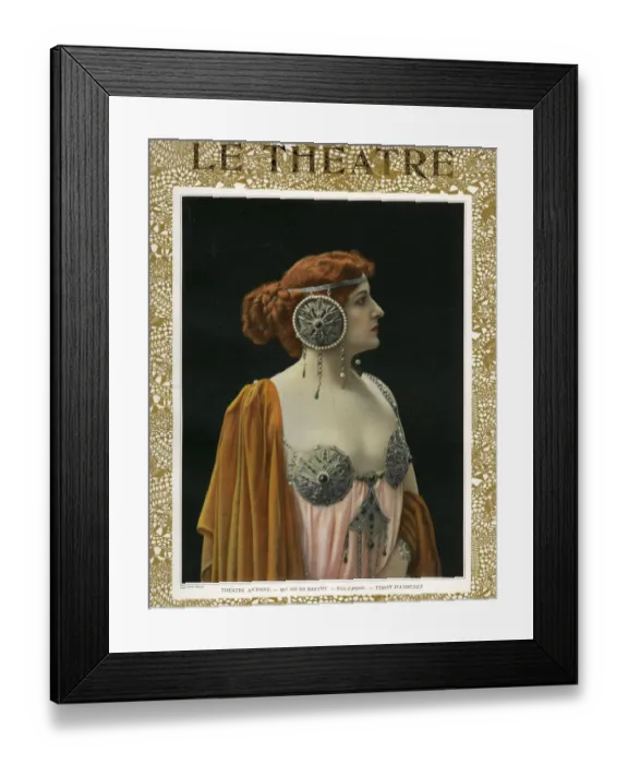 Framed Print : Le Theatre 1907 1900s France humour womens headdresses portraits magazines Framed Print : Le Theatre 1907 1900s France humour womens headdresses portraits magazines