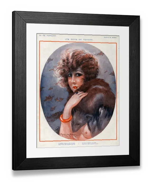 Framed Print : La Vie Parisienne 1924 1920s France Maurice Milliere illustrations womens portraits Framed Print : La Vie Parisienne 1924 1920s France Maurice Milliere illustrations womens portraits