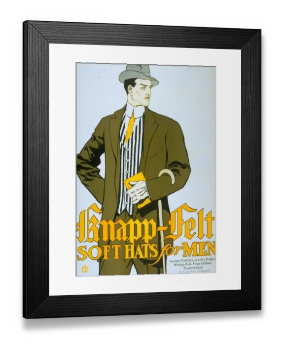 Framed Print : 1920s USA hats knapp-felt mens
