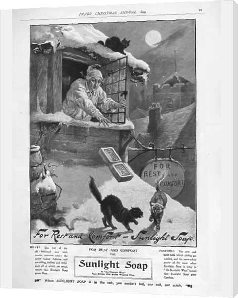 Pears 1899 1890s UK cc sunlight winter snow cats