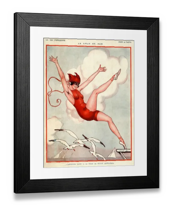 Framed Print : La Vie Parisienne 1924 1920s France Valdes illustrations womens swimming costumes Framed Print : La Vie Parisienne 1924 1920s France Valdes illustrations womens swimming costumes