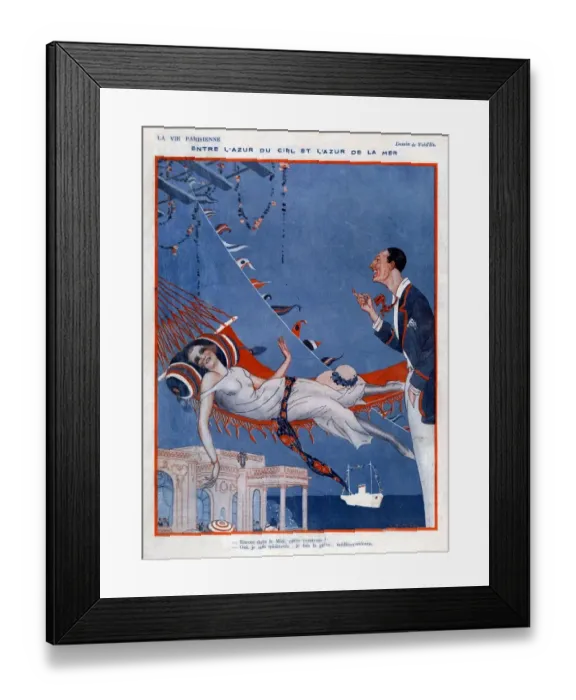 Framed Print : La Vie Parisienne 1923 1920s France Rene Vincent illustrations relaxing hammocks Framed Print : La Vie Parisienne 1923 1920s France Rene Vincent illustrations relaxing hammocks
