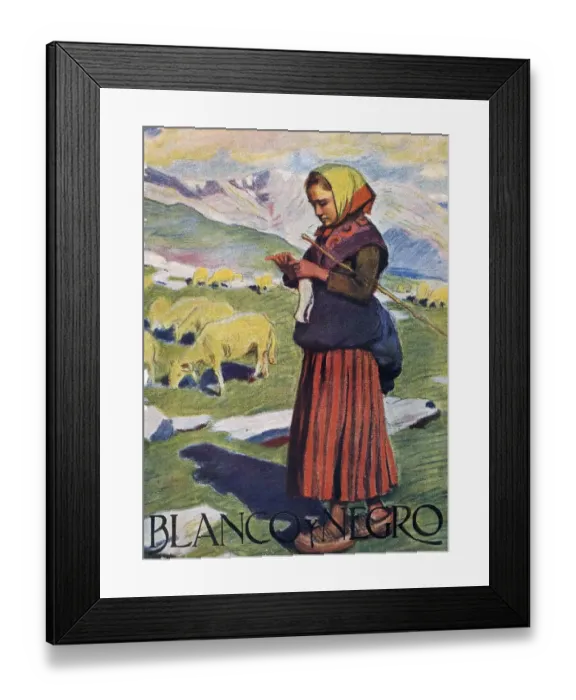 Framed Print : Blanco y Negro 1922 1920s Spain cc magazines shepherds sheep Framed Print : Blanco y Negro 1922 1920s Spain cc magazines shepherds sheep