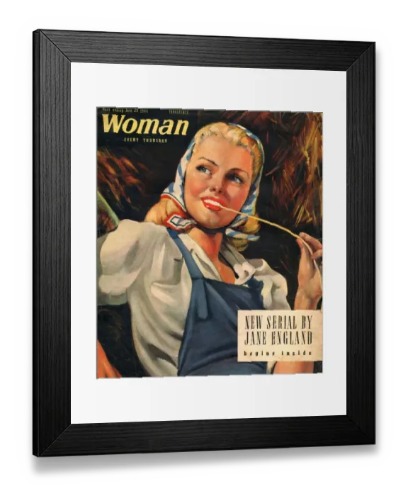 Framed Print : Woman 1944 1940s UK womens portraits women at war ww2 workers farms girls countryside Framed Print : Woman 1944 1940s UK womens portraits women at war ww2 workers farms girls countryside