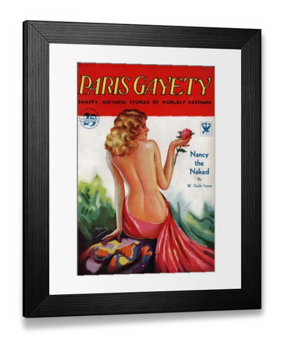 Framed Print : Paris Gayety 1930s USA glamour pin-ups magazines mens Framed Print : Paris Gayety 1930s USA glamour pin-ups magazines mens