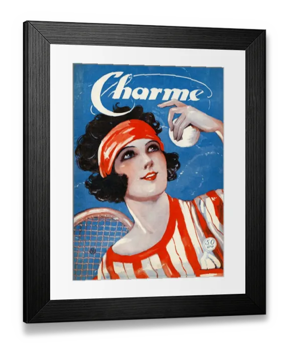 Framed Print : Charm 1924 1920s USA tennis magazines Framed Print : Charm 1924 1920s USA tennis magazines