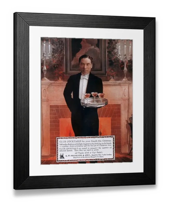 Framed Print : G F Heublein & Bro 1910s USA club cocktails A-1 sauce waiters Framed Print : G F Heublein & Bro 1910s USA club cocktails A-1 sauce waiters