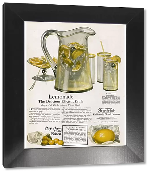 Sunkist 1920s USA lemons lemonade soft fizzy drinks