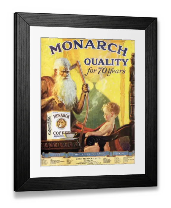 Framed Print : Monarch 1920s USA coffee old father time