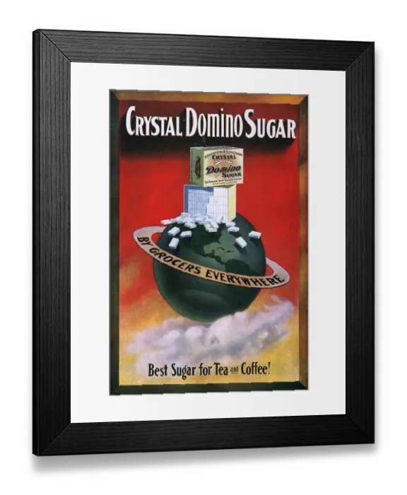 Framed Print : Crystal Domino Sugar 1910s USA tea coffee Framed Print : Crystal Domino Sugar 1910s USA tea coffee
