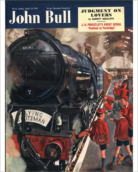 John Bull 1951 1950s UK the flying scotsman, trains stations magazines