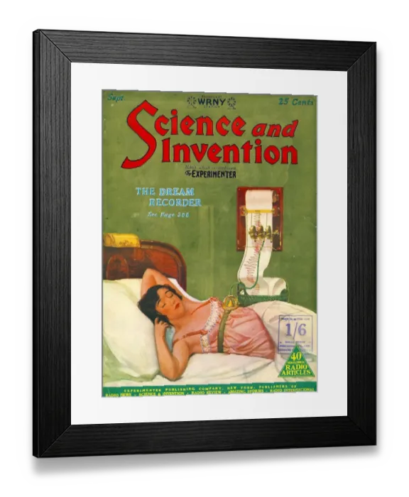 Framed Print : Science & Inventions 1926 1920s USA visions of the future dreams dream recorders Framed Print : Science & Inventions 1926 1920s USA visions of the future dreams dream recorders