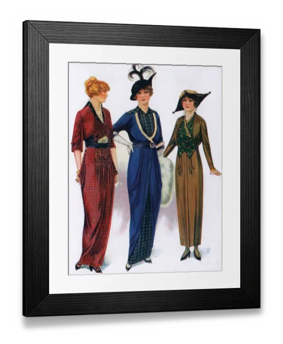 Framed Print : 1910s USA womens hats dresses Framed Print : 1910s USA womens hats dresses