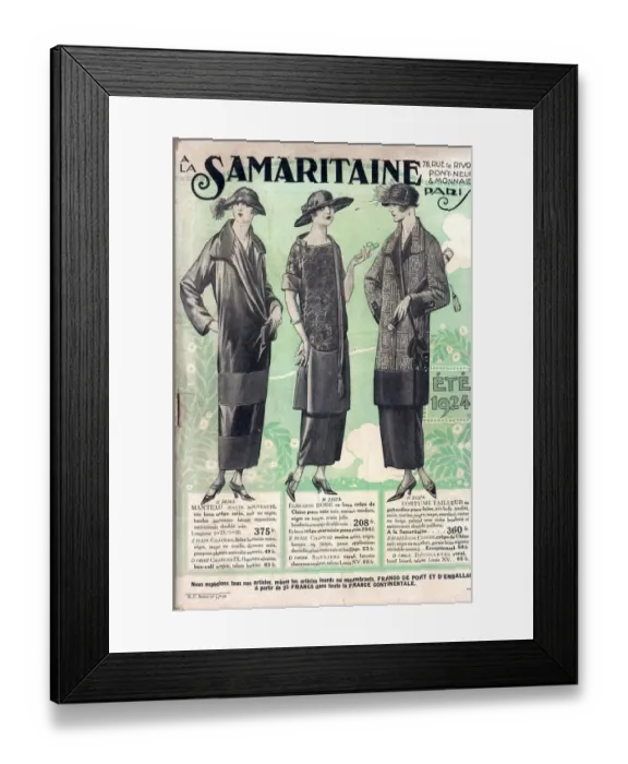 Framed Print : La Samaritaine 1924 1920s france mail Order Catalogue womens