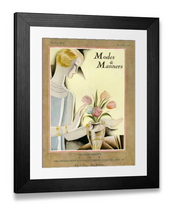Framed Print : Modes & Manners 1925 1920s USA flowers arranging florists magazines