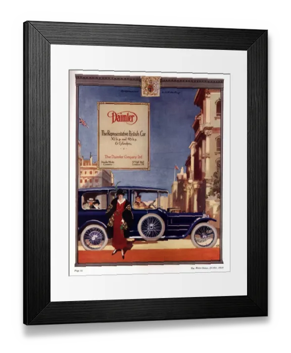 Framed Print : Daimler 1919 1910s UK cars Framed Print : Daimler 1919 1910s UK cars
