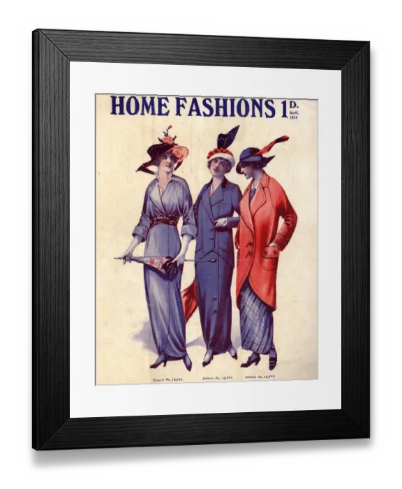 Framed Print : Home Fashion 1917 1910s UK womens Framed Print : Home Fashion 1917 1910s UK womens