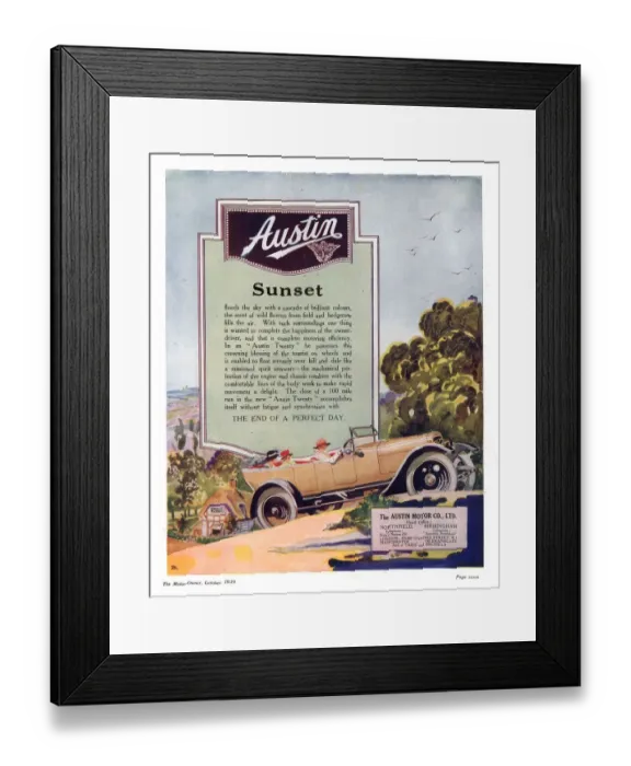 Framed Print : Austin 1919 1910s UK cars Framed Print : Austin 1919 1910s UK cars