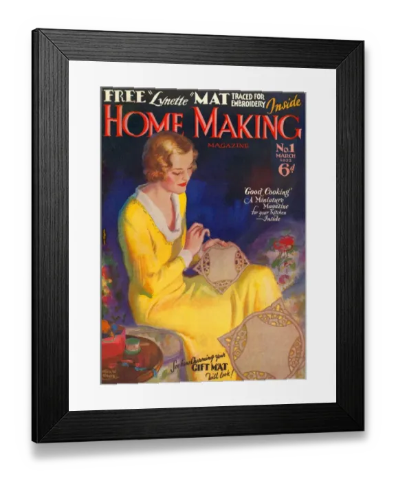 Framed Print : Home Making 1932 1930s UK housewives housewife sewing first issue magazines Framed Print : Home Making 1932 1930s UK housewives housewife sewing first issue magazines