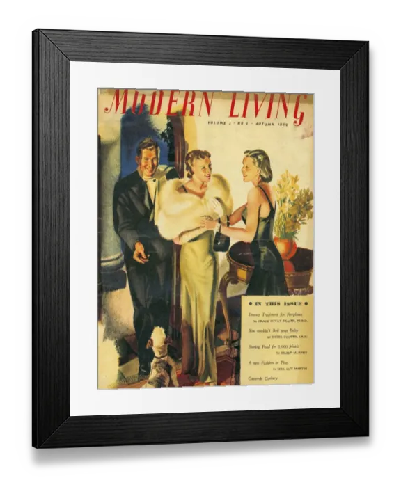 Framed Print : Modern Living 1938 1930s UK dinners parties first issue magazines