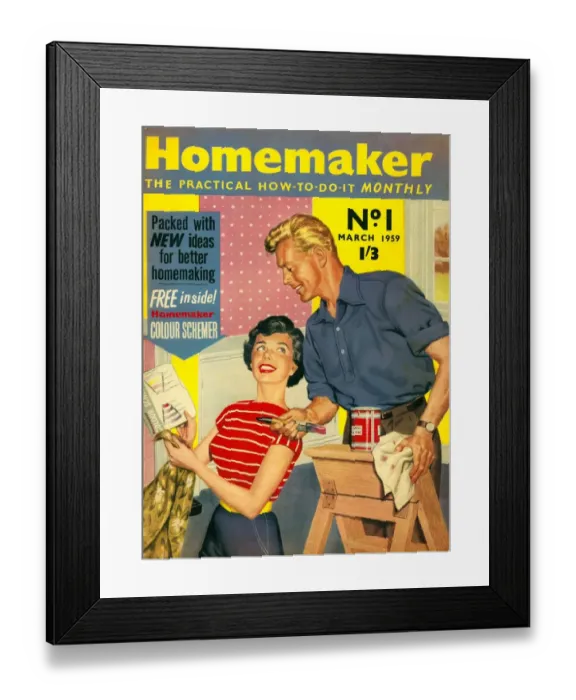 Framed Print : Homemaker 1959 1950s UK first issue DIY decorating Framed Print : Homemaker 1959 1950s UK first issue DIY decorating