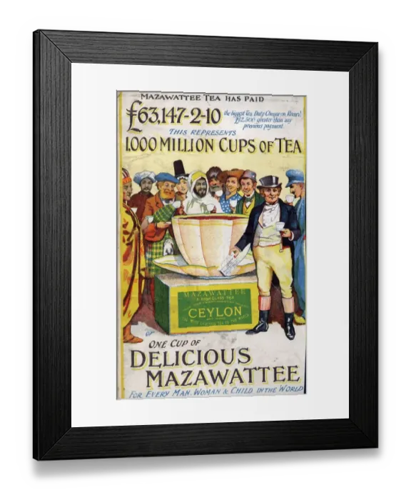 Framed Print : Mazawattee 1890s UK John Bull tea ceylon empire Framed Print : Mazawattee 1890s UK John Bull tea ceylon empire