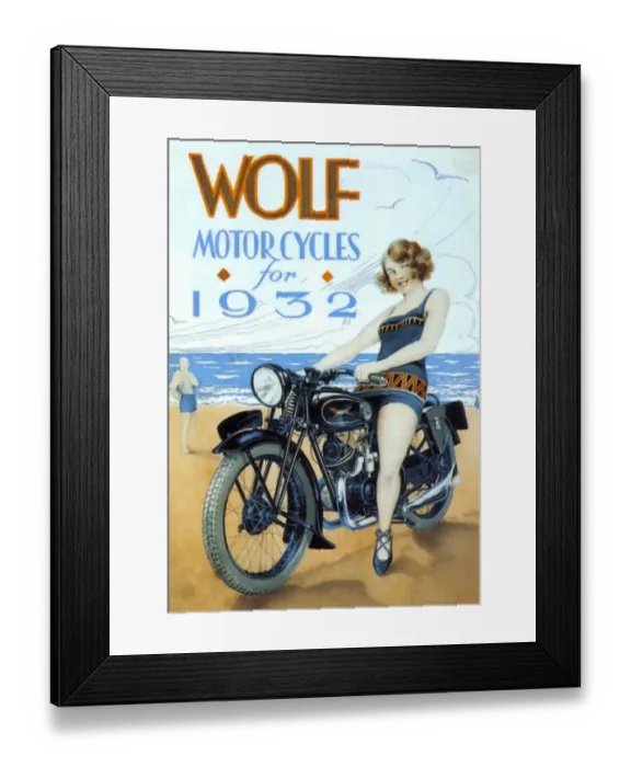 Framed Print : Wolf 1939 1930s UK motorbikes
