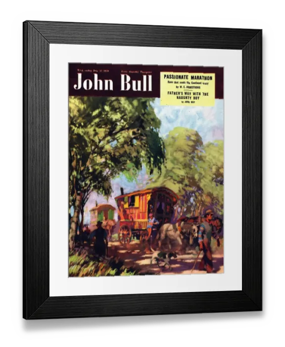 Framed Print : John Bull 1950 1950s UK gypsies caravans gypsy magazines Framed Print : John Bull 1950 1950s UK gypsies caravans gypsy magazines