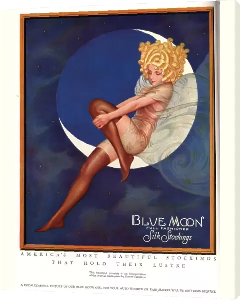 Blue Moon Silk stockings 1920s USA womens glamour pin-ups nylons hosiery