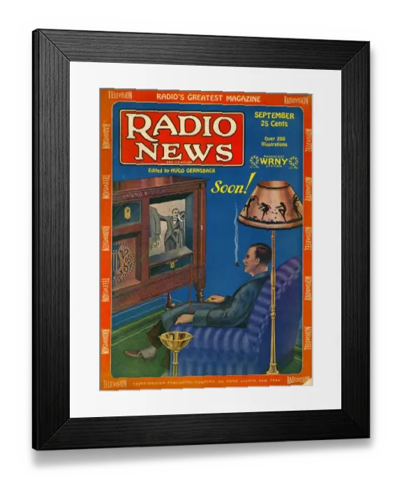 Framed Print : Radio News 1928 1920s USA visions of the future futuristic radios magazines Framed Print : Radio News 1928 1920s USA visions of the future futuristic radios magazines