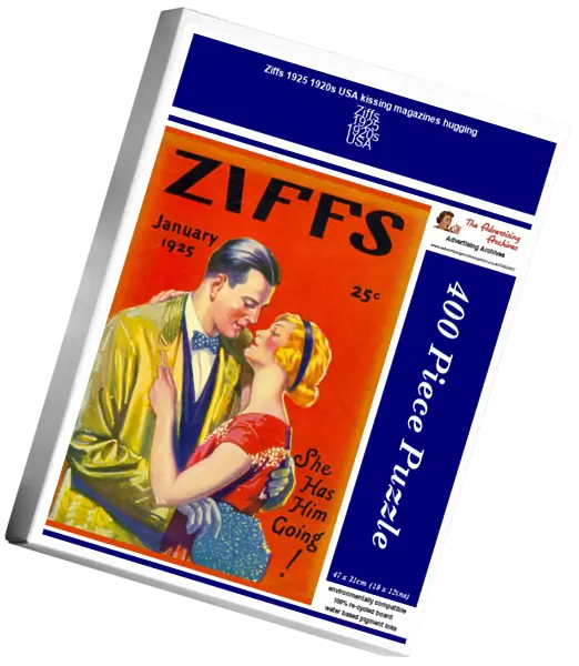 Ziffs 1925 1920s USA kissing magazines hugging