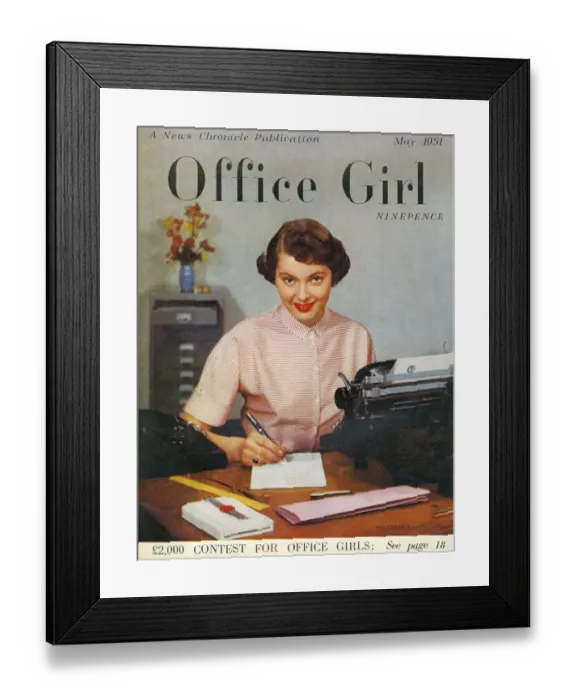 Framed Print : Office Girl 1951 1950s UK womens secretaries portraits magazines secretary clothing Framed Print : Office Girl 1951 1950s UK womens secretaries portraits magazines secretary clothing