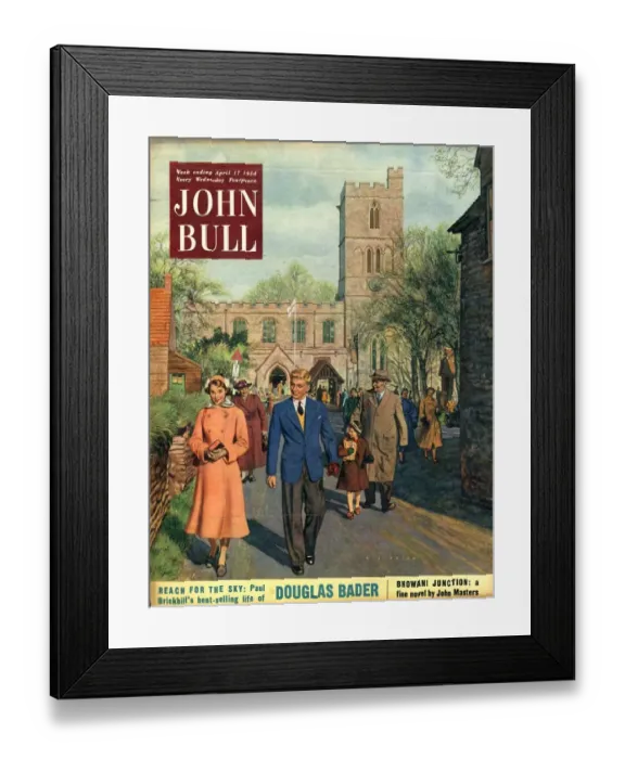 Framed Print : John Bull 1954 1950s UK churches villages magazines family Framed Print : John Bull 1954 1950s UK churches villages magazines family